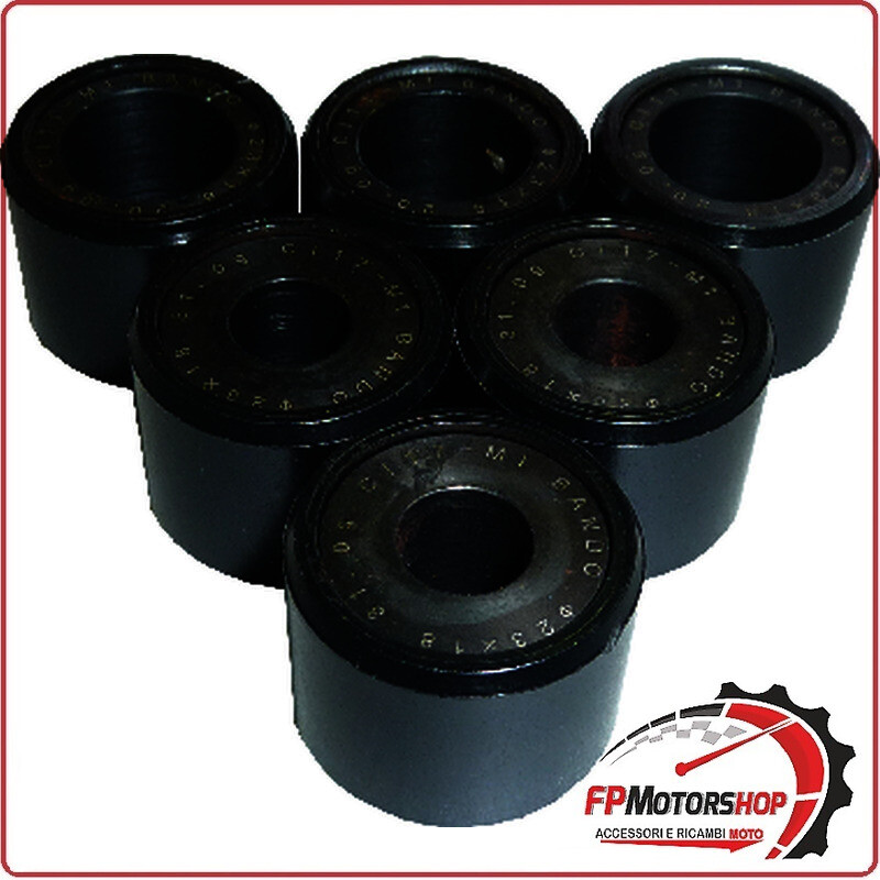 KIT 6 RULLI MASSETTE VARIATORE 23X18 17G PER YAMAHA X-MAX 300 17-19 BANDO