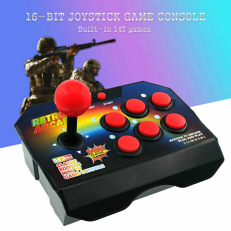 Console Di Gioco Retro Arcade Games 16 Bit 145 Giochi Joystick linq Gc14523