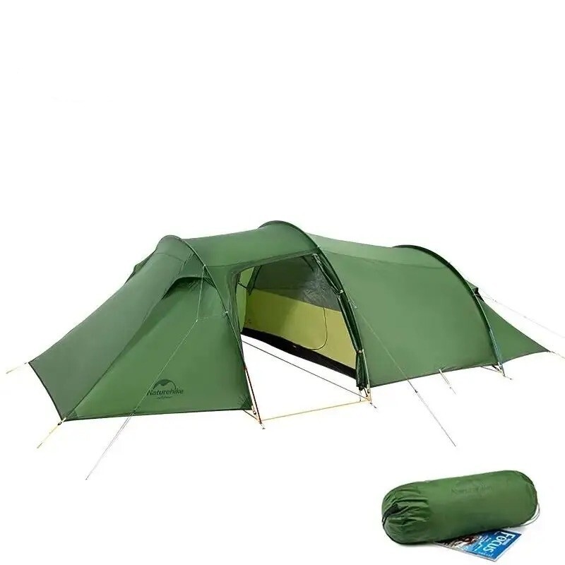 2 Man Tunnel Tent Two Person Hoop Green Trekking Camping
