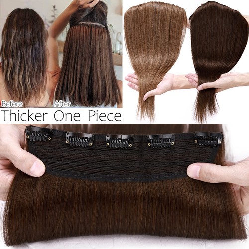 Thick 100% Real Remy Human Hair Extensions Clip In One Piece Half Head 8''-24''