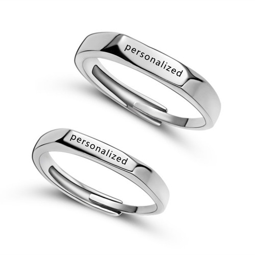 Fashion Diy Couple Ring Custom Personalized Engraved Womens Men
