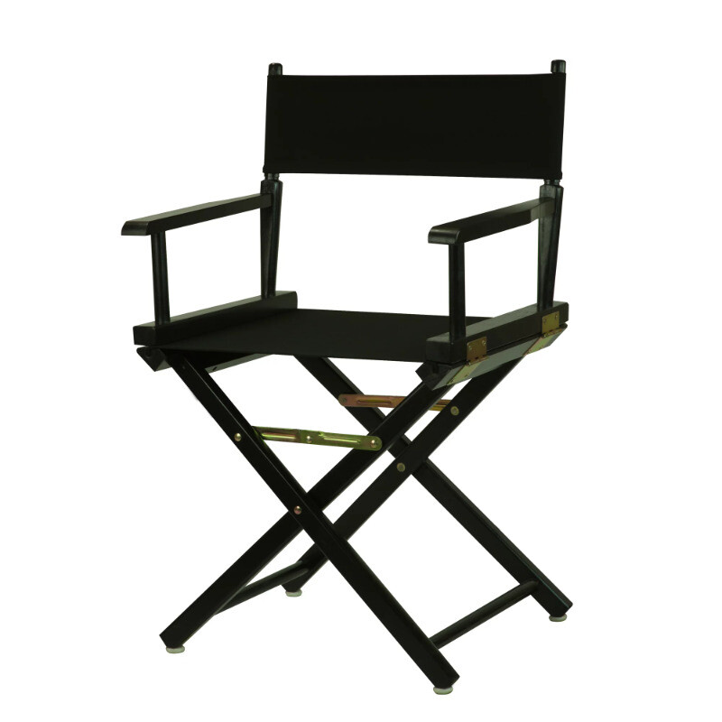 Black Frame-black Canvas Foldable Built-in Armrests
