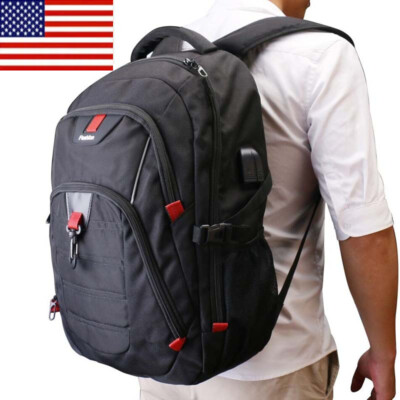 Men Anti Theft Laptop Backpack Bag Extra Large 19'' Travel School Waterproof Bag