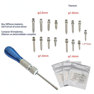 Dental Mini Implants Micro Screw Titanium Alloy Orthodontic Screwdriver Matching