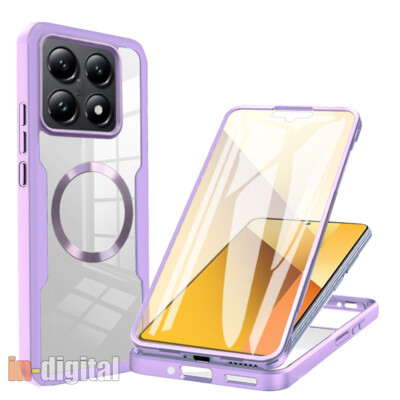 360 Phone Case for Xiaomi 14T Pro Cover Privacy Screen Protector Magentic Wallet