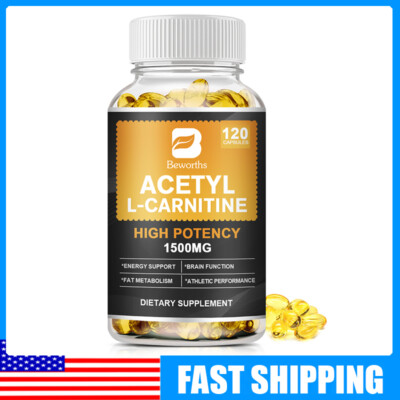 ACETYL L-CARNITINE 1500mg Capsules Nervous System Health Antioxidant Supplement