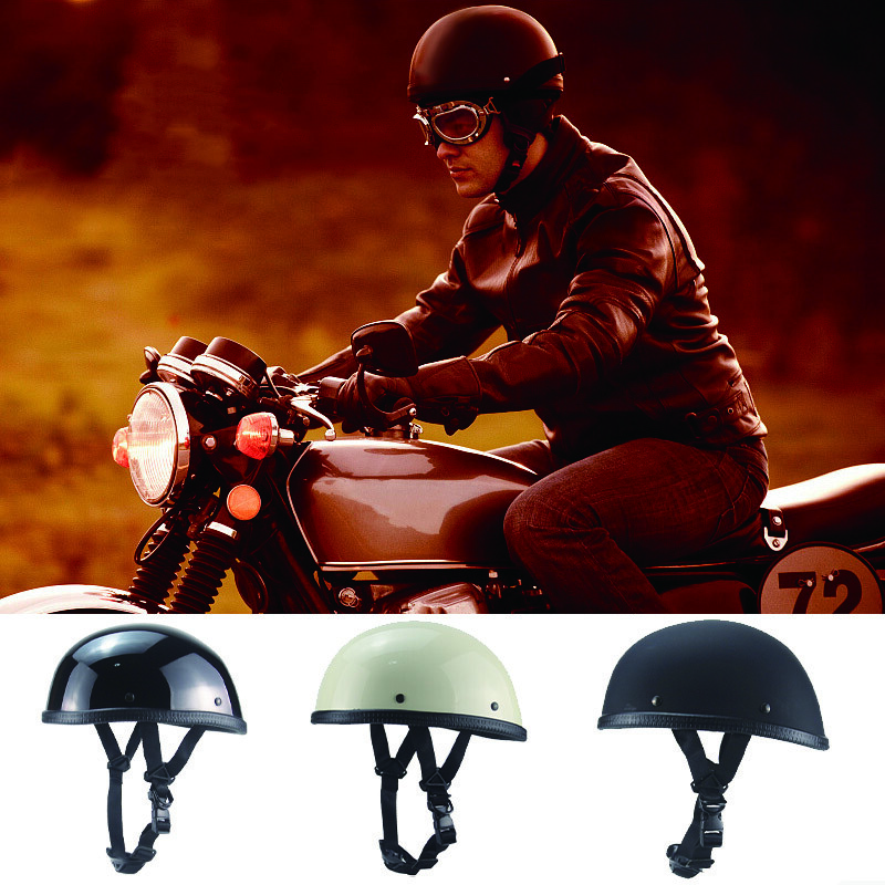 Lightest Motorcycle FLAT DOT Beanie Helmet Novelty Half Helmet Cap Cruiser Biker
