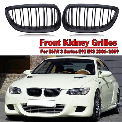Matte Black For 2011~2013 BMW E92 E93 LCI 320i/328i 335i Front Grille Dual Slat