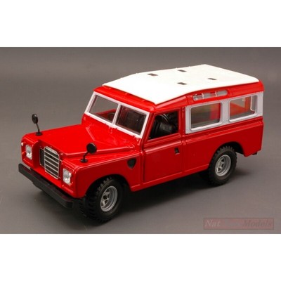 BURAGO BU22063R LAND ROVER 110 1983 RED W/WHITE ROOF 1:24 MODELLINO DIE CAST