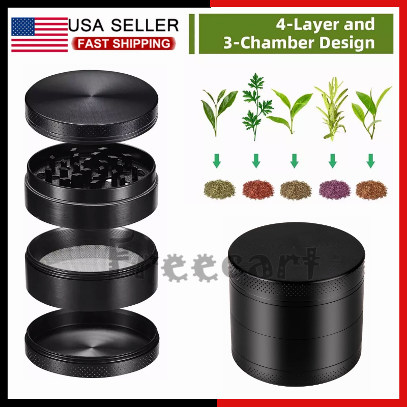 4-Layer Metal Grinder Dry Herbal Herb Spice Grinder Crusher 