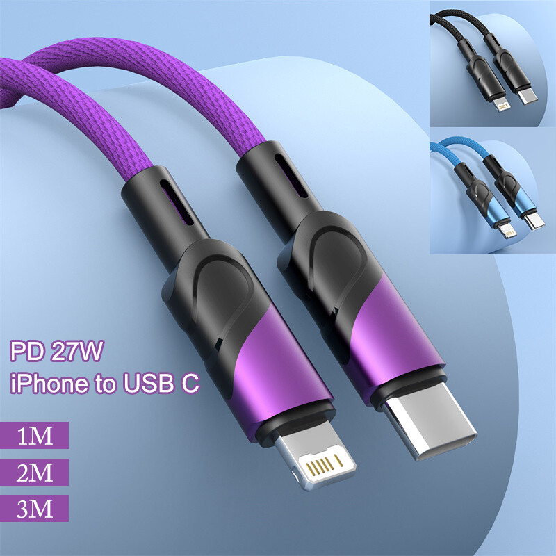 3ft 6ft 10ft PD 27W USB C to iPhone 14 13 12 11 Type C Fast 