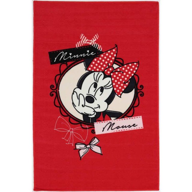 Disney Minnie Mouse Polka Dot Bow Rug Kids Bedroom Floor