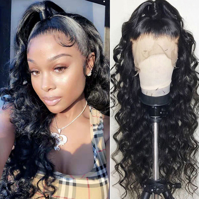 Deep Wave Glueless Lace Front Wig 100 8a Indian Human Hair Full