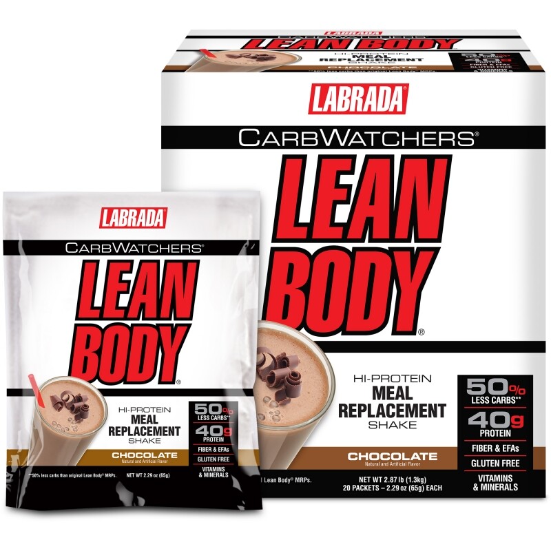 Labrada Lean Body - Carb Watchers Chocolate - Box of 20 Packets - 2.29 oz Each