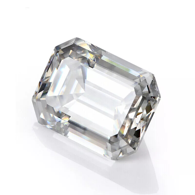 GRA Certified Loose Moissanite Emerald Cut Stones D VVS1 All Sizes