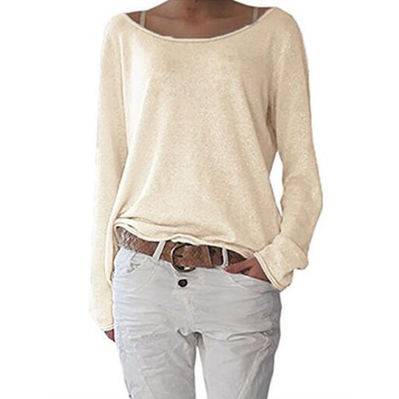 Damen Bluse Tunika T-Shirt Pullover Baggy Jumper Shirt Langarm Oberteil BC244