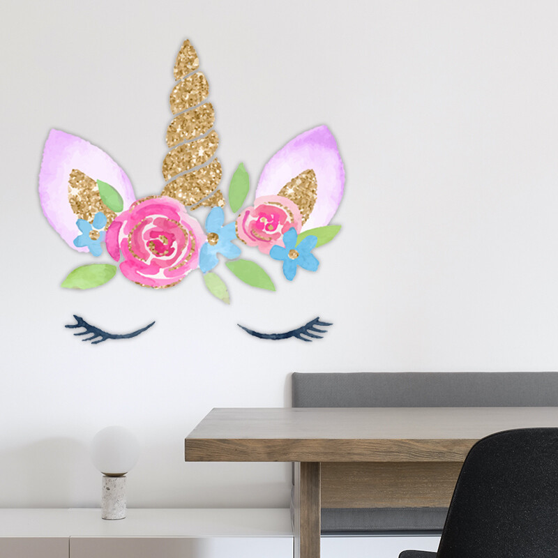 Unicorn Rainbow Cartoon Wall Sticker Girls Kids Living Room Bedroom Decal a
