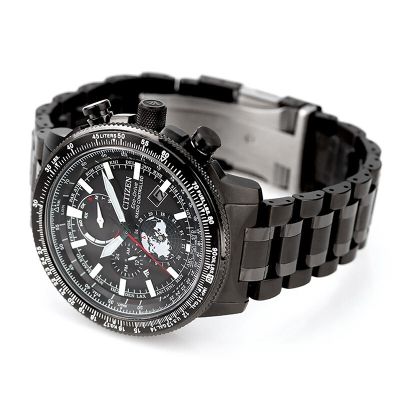 Pre-owned Citizen Promaster Sky By3005-56g Eco-drive Direct Flight Atomic Radio Men Watch