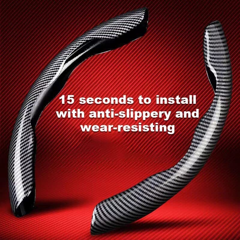 2x Carbon Fiber Car Steering Wheel Booster Non-Slip Cover Accessories Universal - Foto 10
