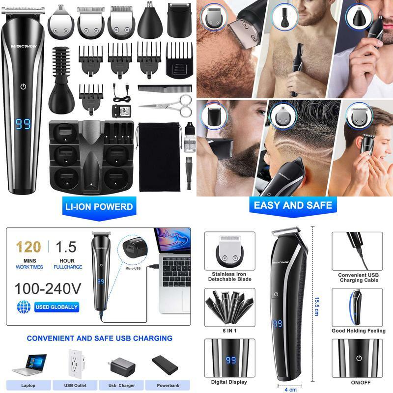 Migicshow Haarschneidemaschine Profi, Barttrimmer Herren Rasierer Herren Elektri