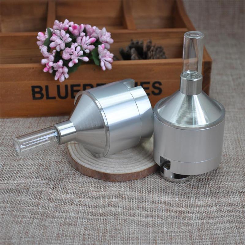 3 PC Metal Powder Grinder Spice Hand Mill Funnel Snuff Snorter w