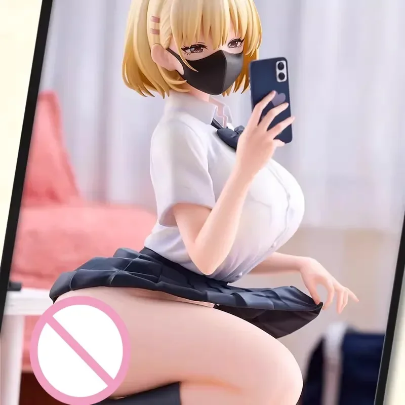 Anime Girl Squatting Yuanyuan 14cm PVC model decoration Figu