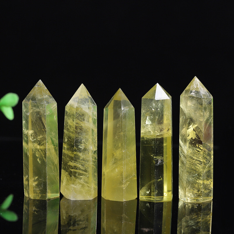 跨境热销天然水晶柱 六棱单尖柱多款半宝石水晶原石打磨摆件现货