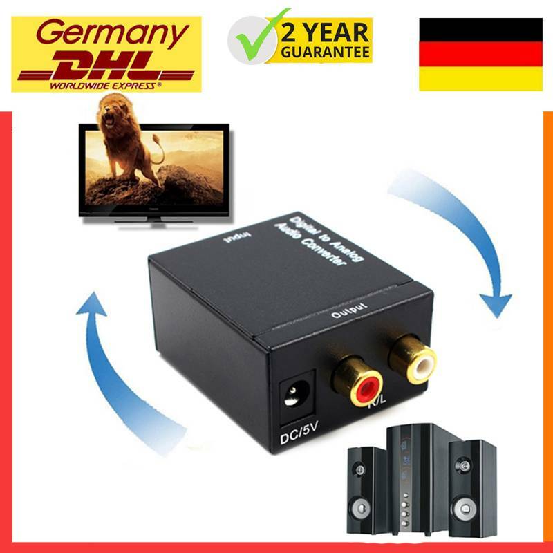 Optical Coaxial Toslink Digital L/R to Analog Audio Converter Adapter RCA Audio