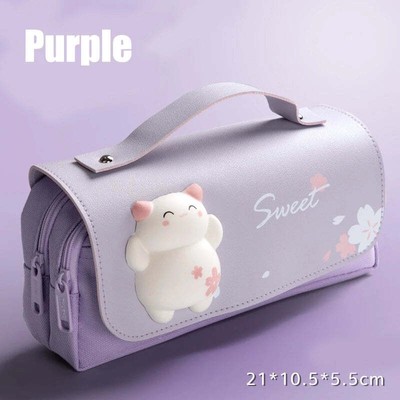 3D Kawaii Pencil Case Girls Decompression Pen Pouch Cute Waterproof School Suppl