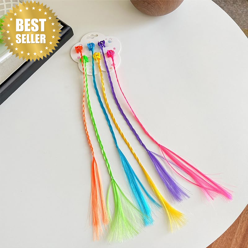 Fashion Small Claw Clip Beaded Wig Hair Extensions, Twist Braid Straight Hair Ac