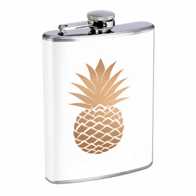Pineapple Em5 Flask 8oz Stainless Steel Hip Drinking Whiskey
