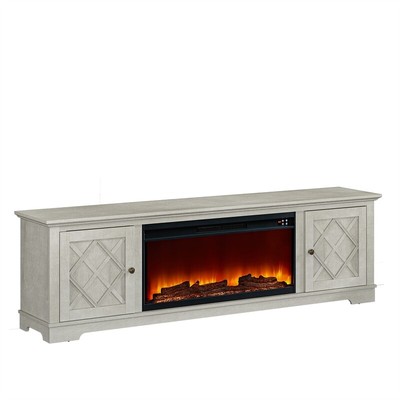 With 36" Fireplace For Up To 400sq Ft - Saw Cut Off White