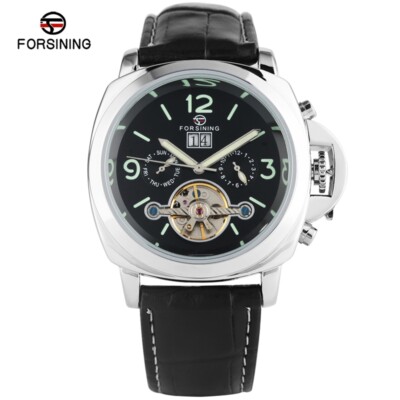 FORSINING Skeleton Tourbillon  Men Wrist Watch Modern Self-Wind Mechanical