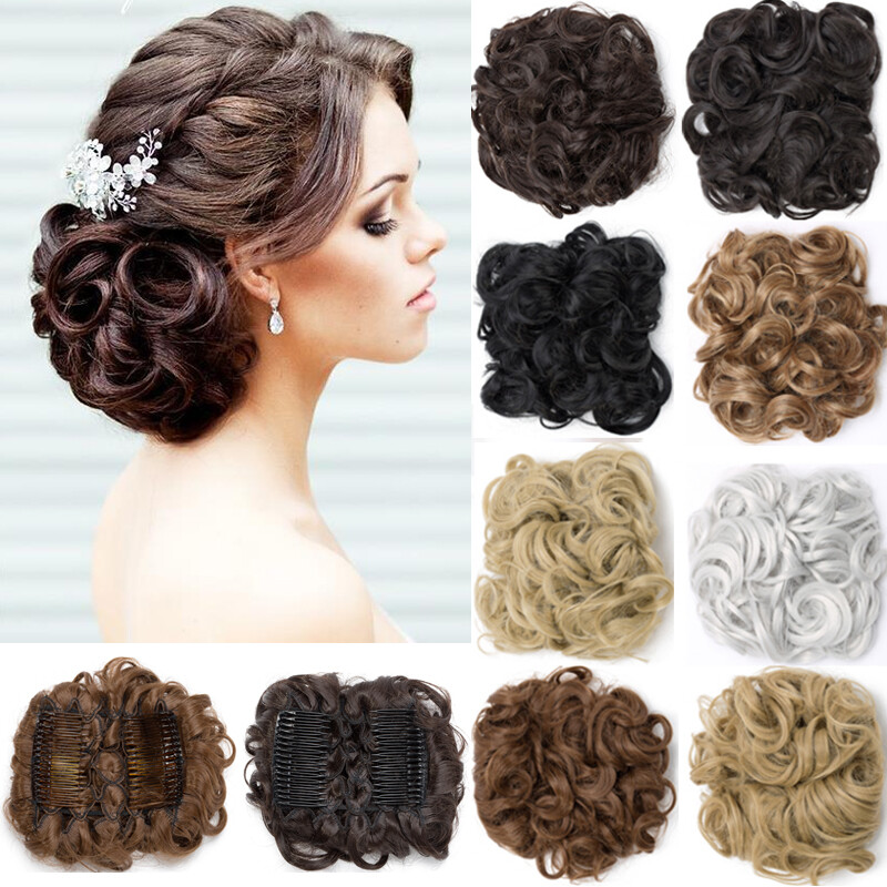 Elastic Scrunchies Clip On In Messy Bun Hair Piece Extension Comb