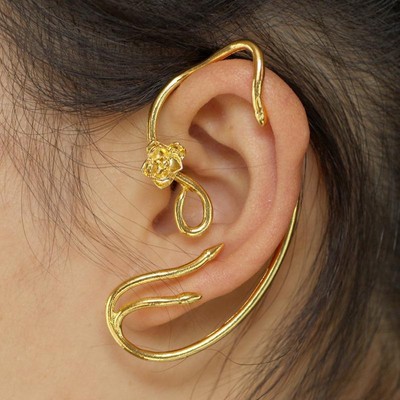 Details About Beauty And The Beast Earrings Ear Belleemma Watson Cuff Gold Rose Stud Jewellry