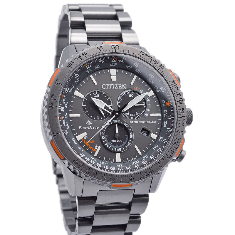 Pre-owned Citizen Promaster Sky Cb5007-51h Eco-drive Radio Solar Analog Watch Gray 45.9mm