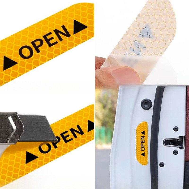 6Pcs / Set Riflettente Adesivo Auto 'Aperto' Etichetta Decal Furgone Avviso