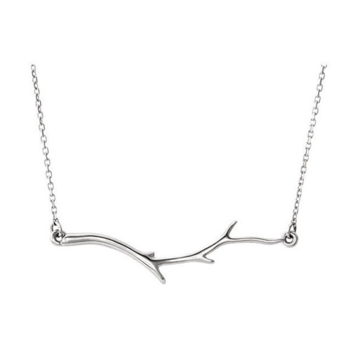 JADiamonds Sterling Silver 37x8.9 mm Branch Bar 16-18