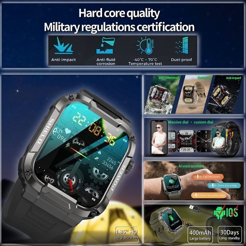 Smart Watch For Men Lady Waterproof Smartwatch Bluetooth For Smart Cell Phone US