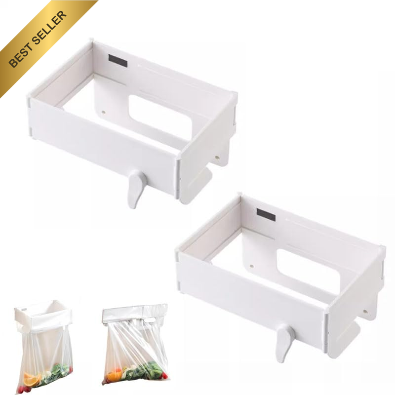 2 PCS Collapsible Plastic Trash Bag Holder, Folding Trash Bag Holder Rack with W