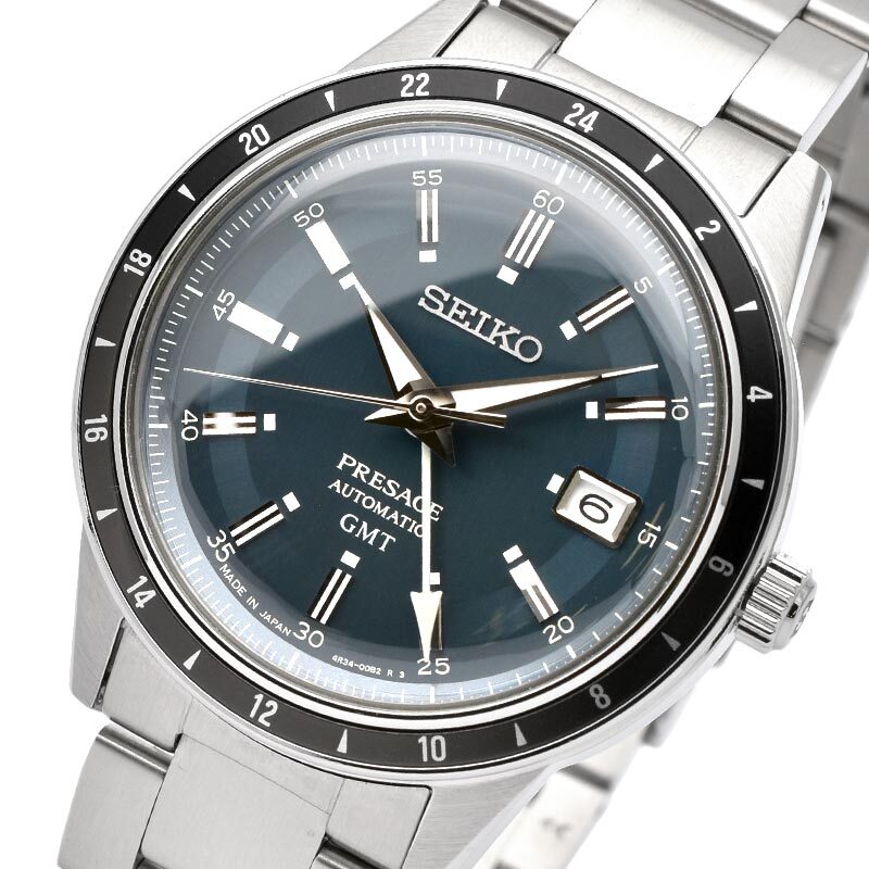 Pre-owned Seiko Presage Sary229 Gmt Automatic Vintage Style 60's Watch 40.8mm