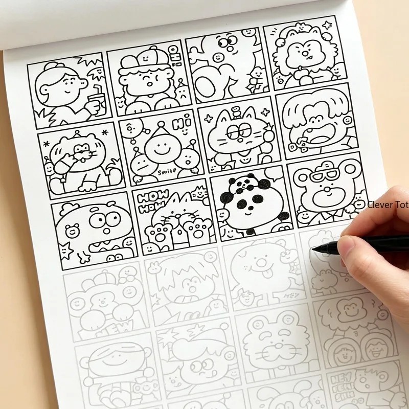 Decompression Fun Copying Coloring Graffiti Drawing Book 24 Patterns Art Gift