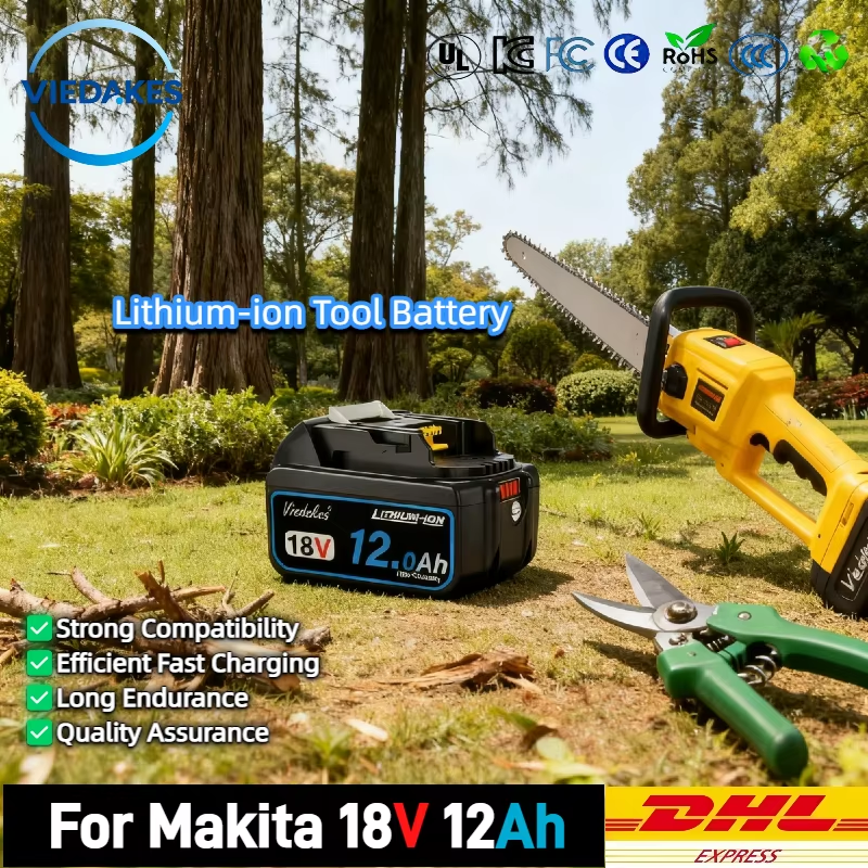 ✈️12Ah Rechargeable Li-ion Battery, for Makita 18V, Durable Replacement for 18V