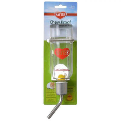 Kaytee Clear Glass Water Bottle Small Animal Chew Proof 12 oz.