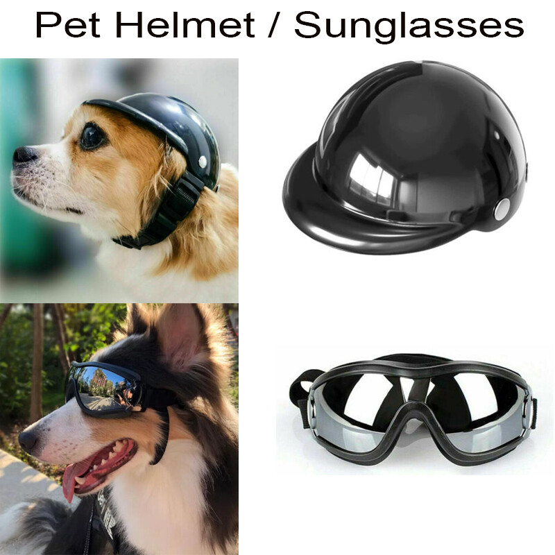 Pet Safety Suit Motorcycle Dog Helmet With Sunglasses Pet Fashion Helmet Set US