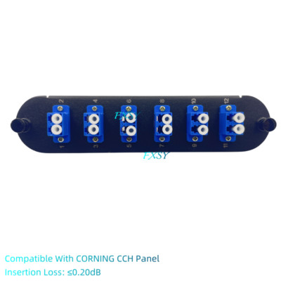 Fiber Optic Adapter Panel 6 LC Duplex SM Compatible CORNING CCH-01U CCH-CP12-A9