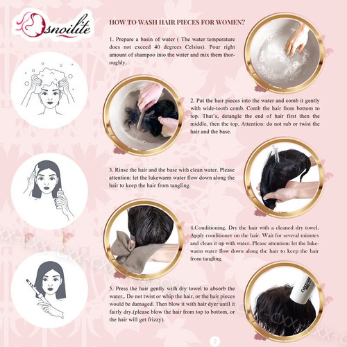 Free Part Lace Clip in Top REAL Human Hair Topper Toupee Piece Women Hairpiece A