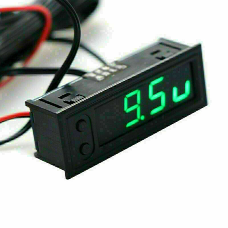 Digital LED Electronic 3 In 1 Time Clock Thermometer Voltmeter For 12V Car Auto
