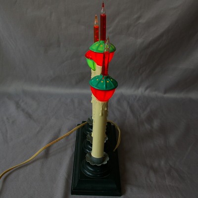 Window Bubble Light Candle Christmas Electric Vintage Plastic Blow Mold Works