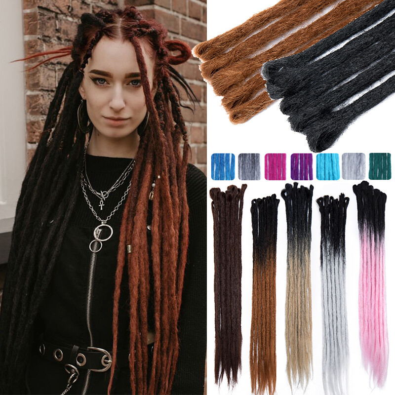 Synthetic Dreadlocks Extensions Double Ended Crochet Dreads Handmade Hair 2Color